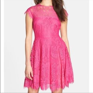 BB Dakota | Hot Pink Lace Dress